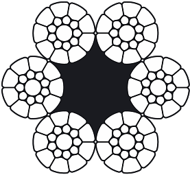 Octopus 619K (6-������� ������� ������ � ������������ �������� �������� ������̆. ����� � ������������ �����������. EN 12385-4). �����������: 6�19 + 1 �.�., 6�19 + 7�7 (1+6)