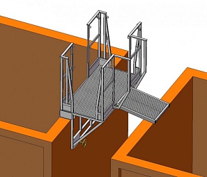 Площадка навесная для полувагонов ПНП-Т-250, стальная торцевая