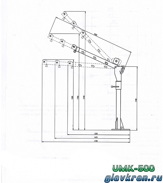 Универсальный мини кран UMK-500 (г/п 500 кг.)