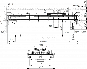 Кран мостовой общего назначения г/п 20/5т, режим работы А4